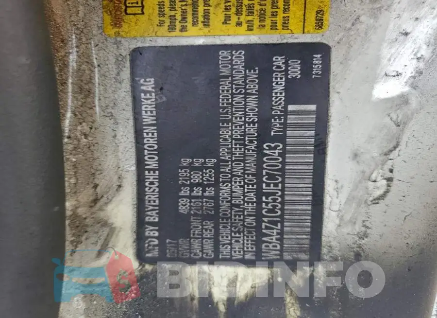 WBA4Z1C55JEC70043 Photo# 12