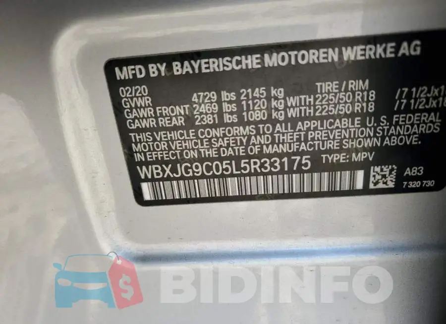 WBXJG9C05L5R33175 Photo# 13