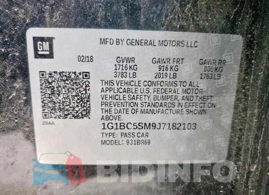 1G1BC5SM9J7182103 Photo# 12