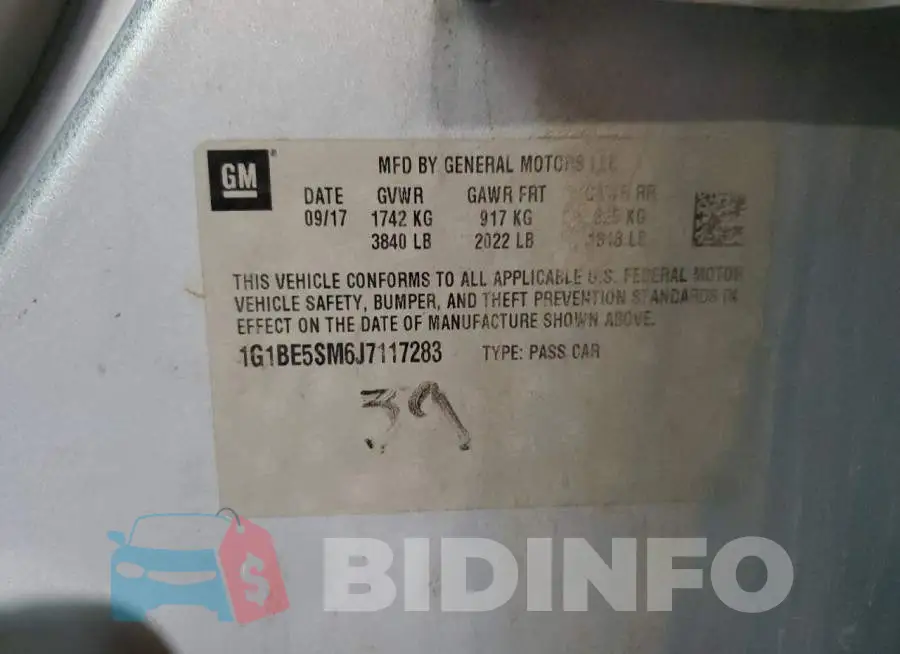 1G1BE5SM6J7117283 Photo# 12