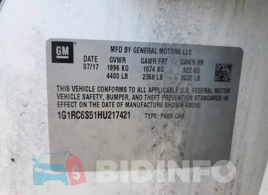 1G1RC6S51HU217421 Photo# 12