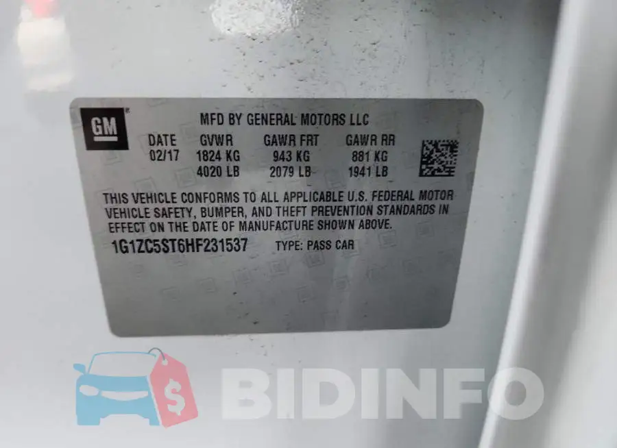 1G1ZC5ST6HF231537 Photo# 12