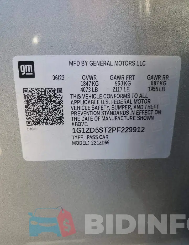 1G1ZD5ST2PF229912 Photo# 12