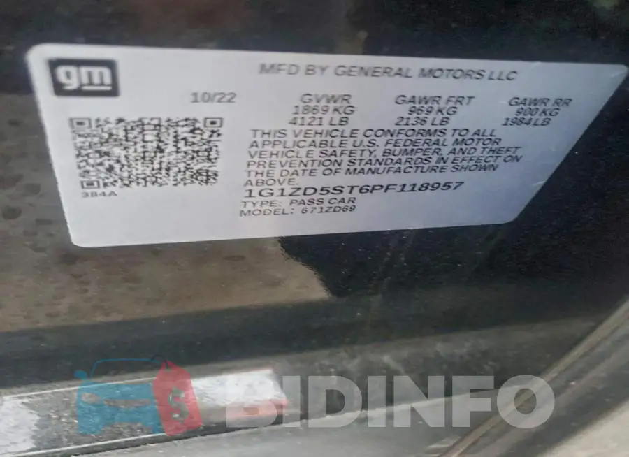 1G1ZD5ST6PF118957 Photo# 12