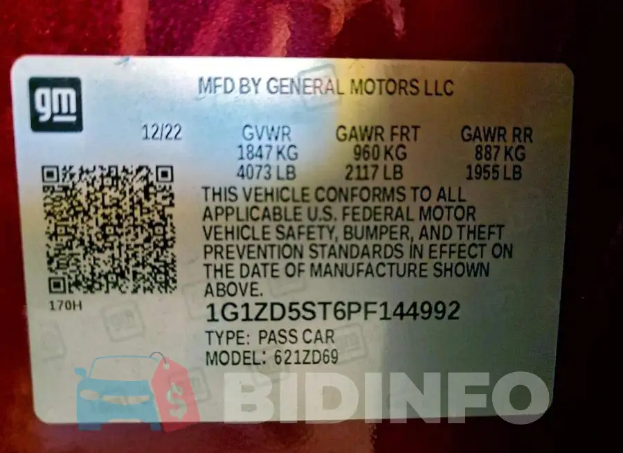 1G1ZD5ST6PF144992 Photo# 12
