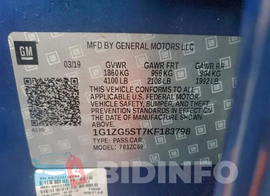 1G1ZG5ST7KF183798 Photo# 12