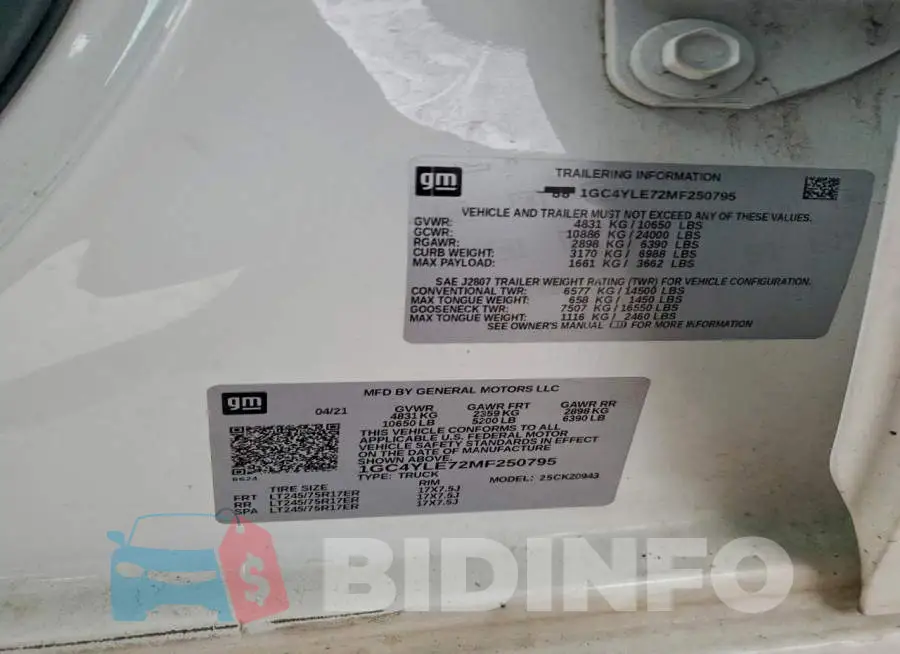 1GC4YLE72MF250795 Photo# 12