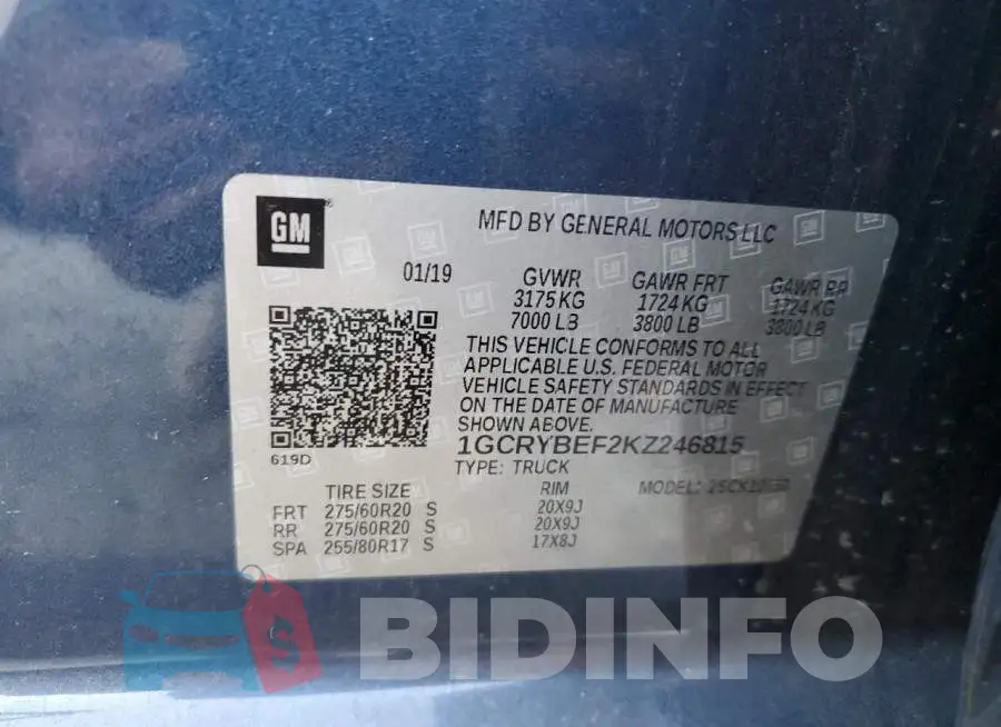1GCRYBEF2KZ246815 Photo# 12