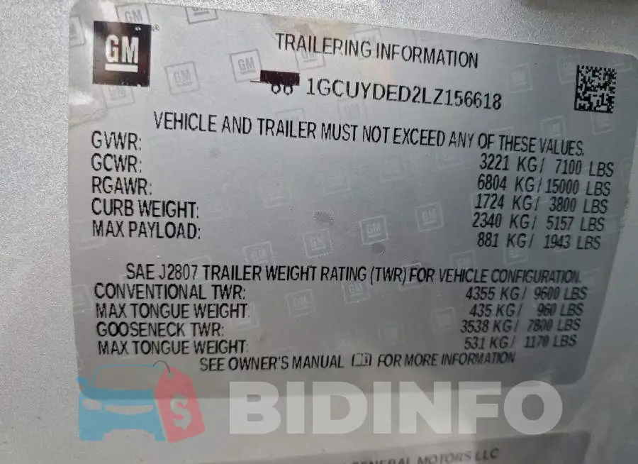 1GCUYDED2LZ156618 Photo# 12