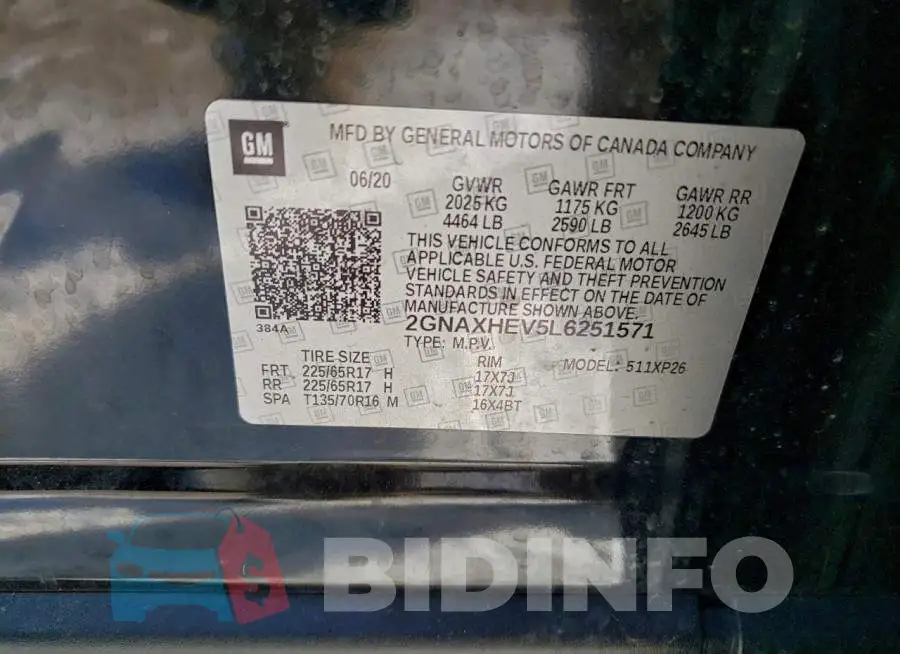 2GNAXHEV5L6251571 Photo# 13