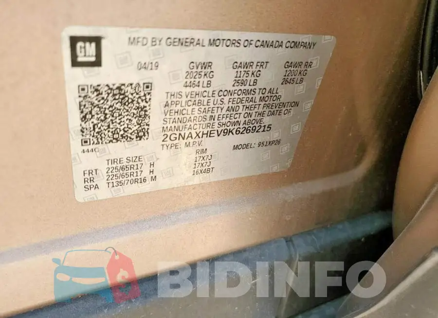 2GNAXHEV9K6269215 Photo# 12