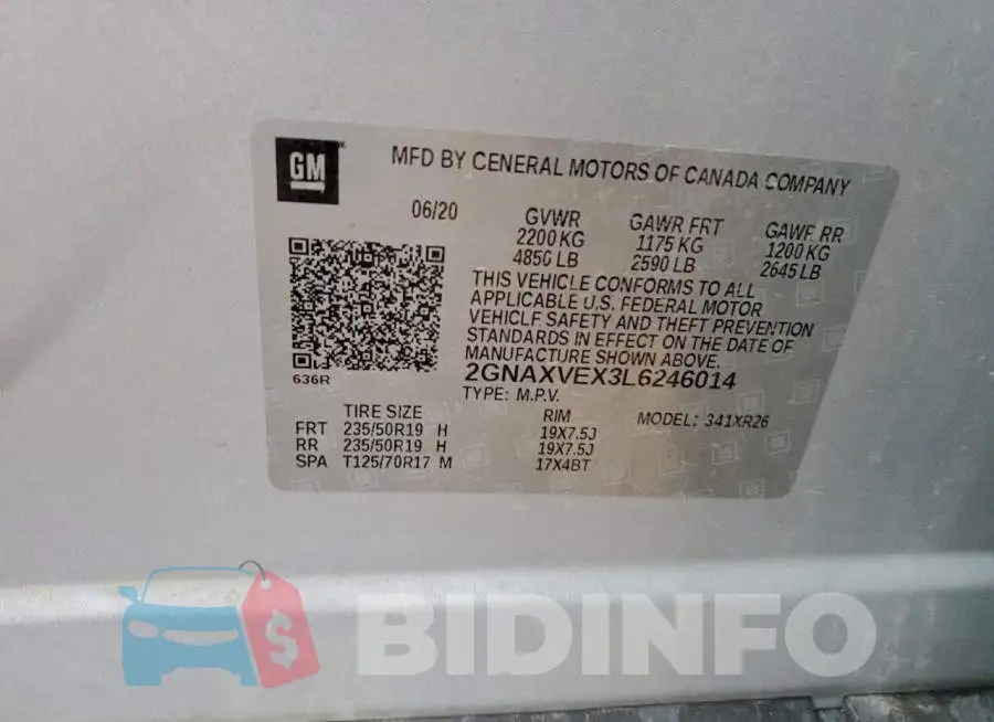 2GNAXVEX3L6246014 Photo# 13