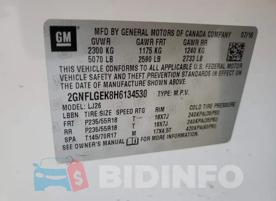2GNFLGEK8H6134530 Photo# 13