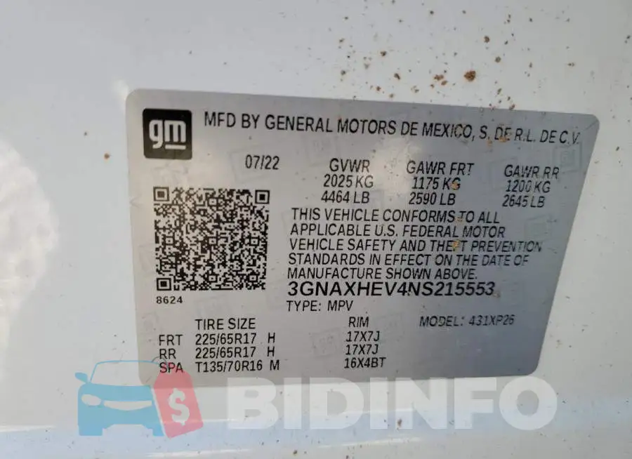 3GNAXHEV4NS215553 Photo# 13