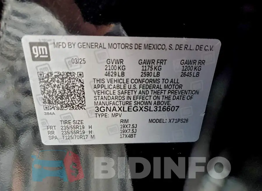 3GNAXLEGXSL316607 Photo# 12