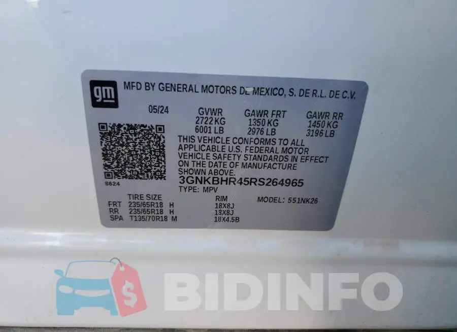 3GNKBHR45RS264965 Photo# 13