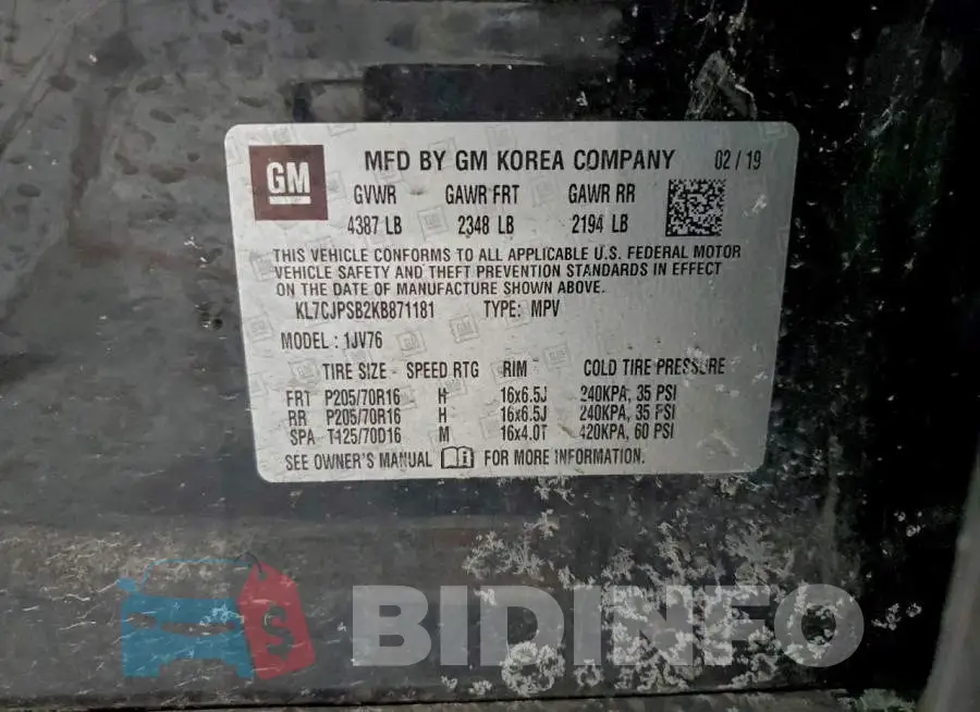 KL7CJPSB2KB871181 Photo# 12
