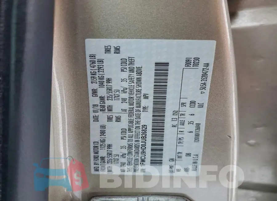 1FMCU9HD0JUB26829 Photo# 13