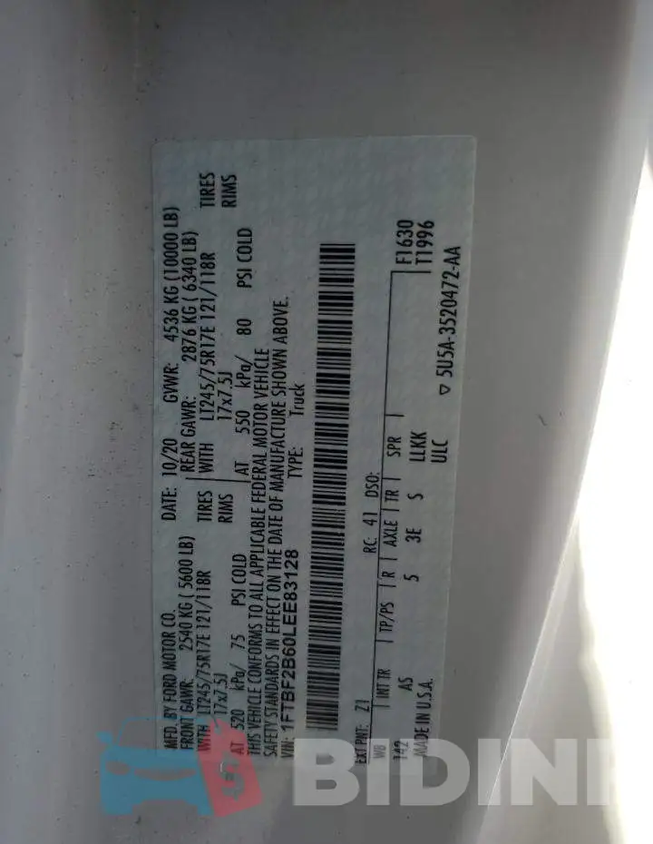 1FTBF2B60LEE83128 Photo# 12