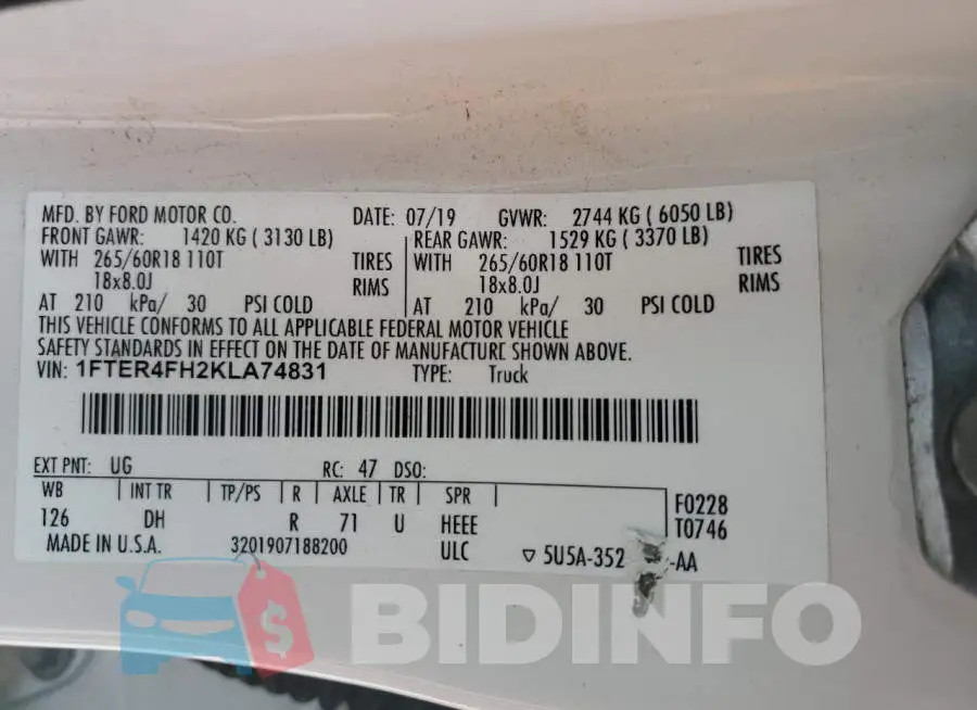 1FTER4FH2KLA74831 Photo# 12