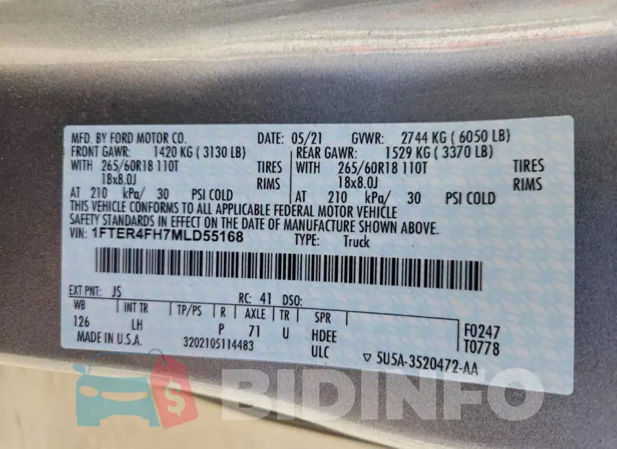 1FTER4FH7MLD55168 Photo# 14