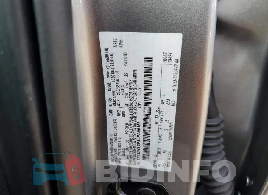 1FTEW1EP9LFA90153 Photo# 12