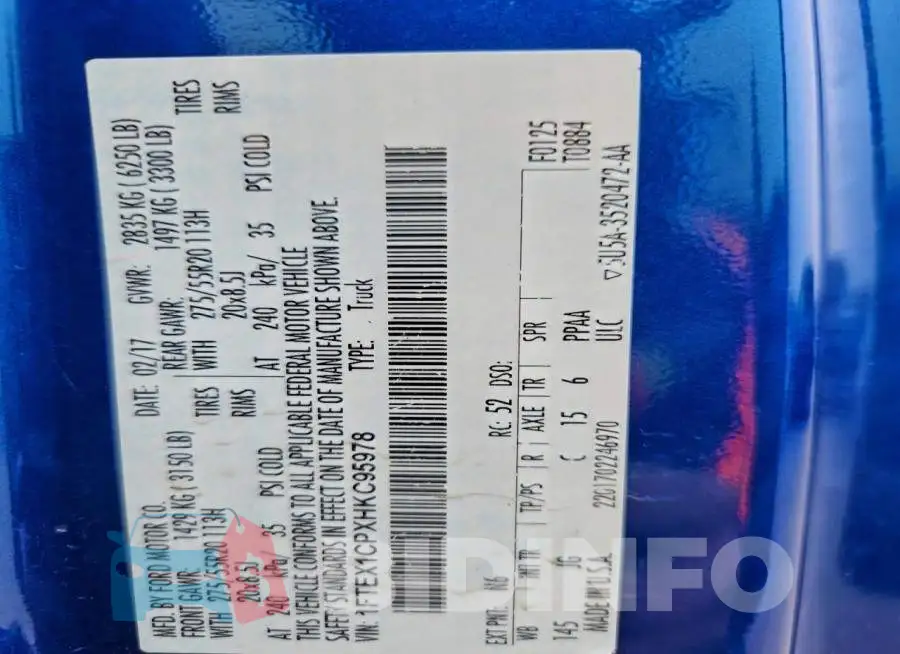 1FTEX1CPXHKC95978 Photo# 12