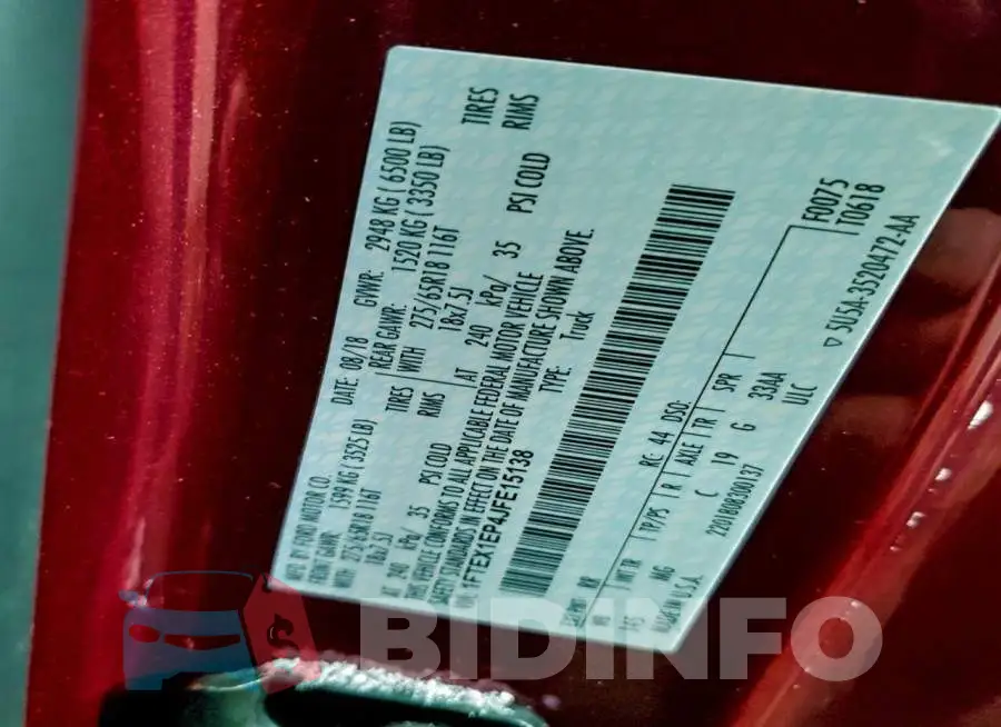 1FTEX1EP4JFE15138 Photo# 12
