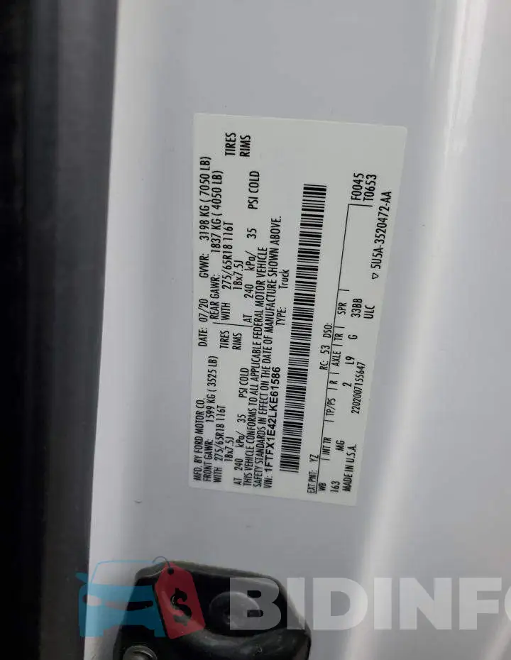 1FTFX1E42LKE61586 Photo# 12
