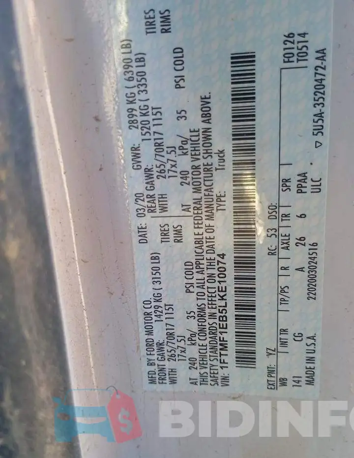 1FTMF1EB5LKE10074 Photo# 12