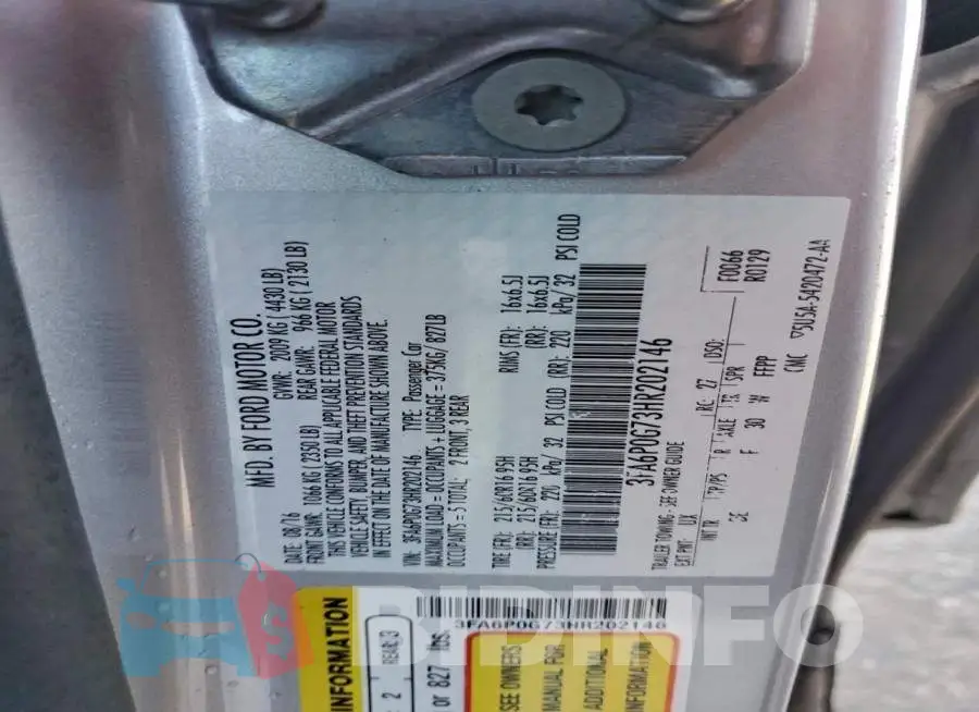3FA6P0G73HR202146 Photo# 12