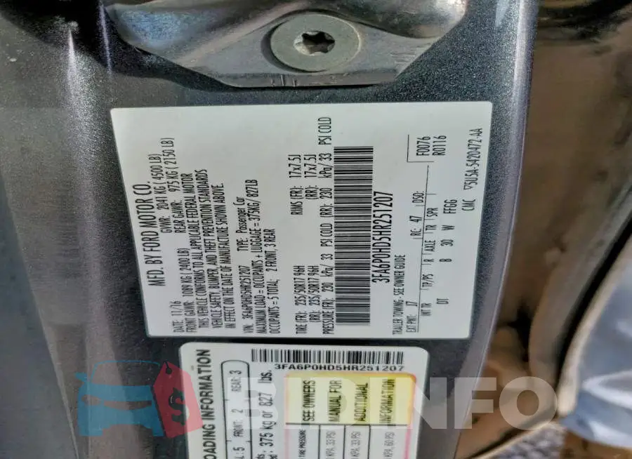 3FA6P0HD5HR251207 Photo# 12