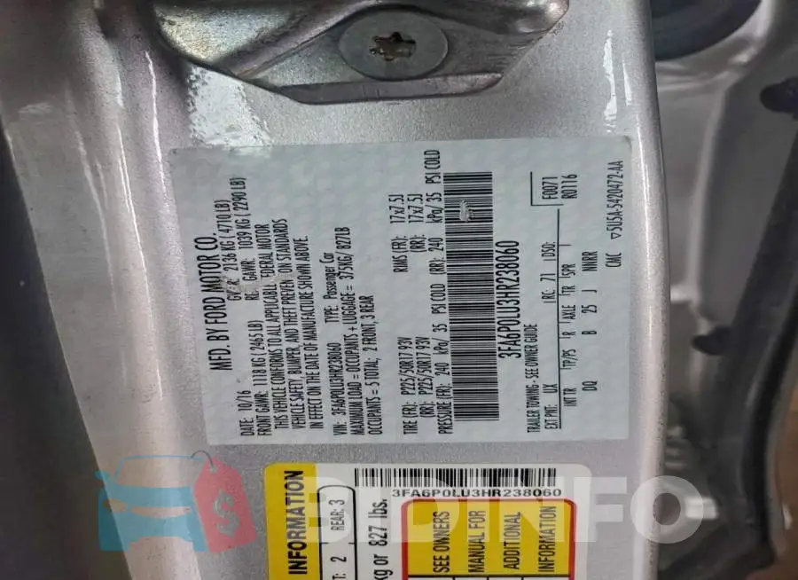 3FA6P0LU3HR238060 Photo# 12