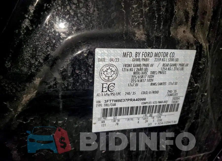 3FTTW8E37PRA40986 Photo# 12