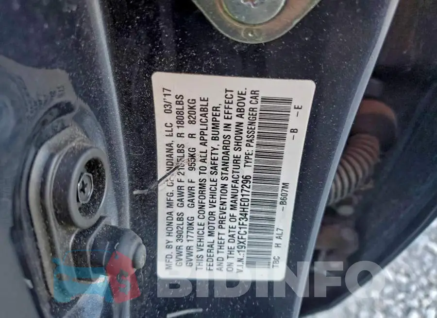 19XFC1F34HE017296 Photo# 13