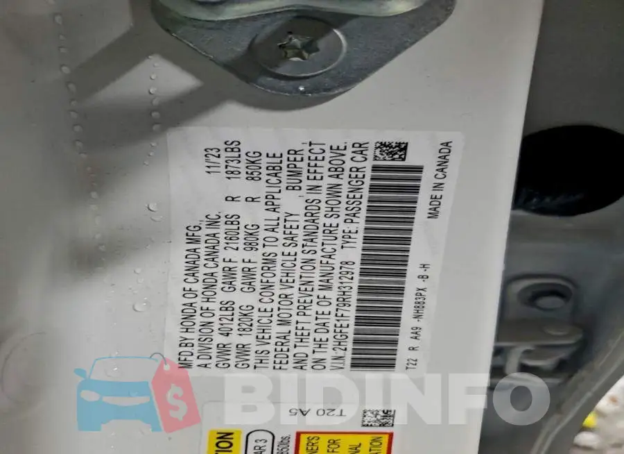 2HGFE1F79RH312978 Photo# 13