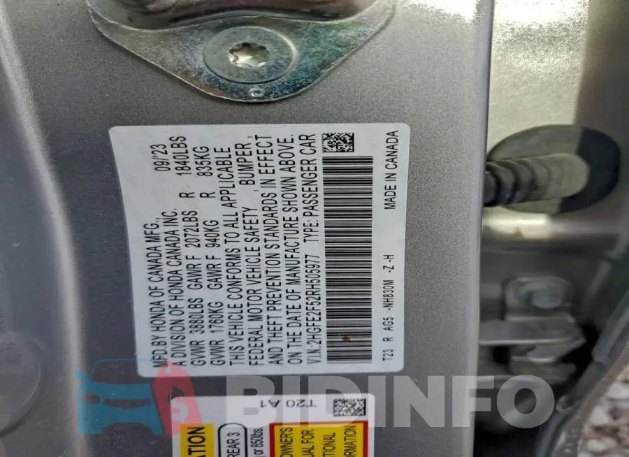 2HGFE2F52RH505977 Photo# 12