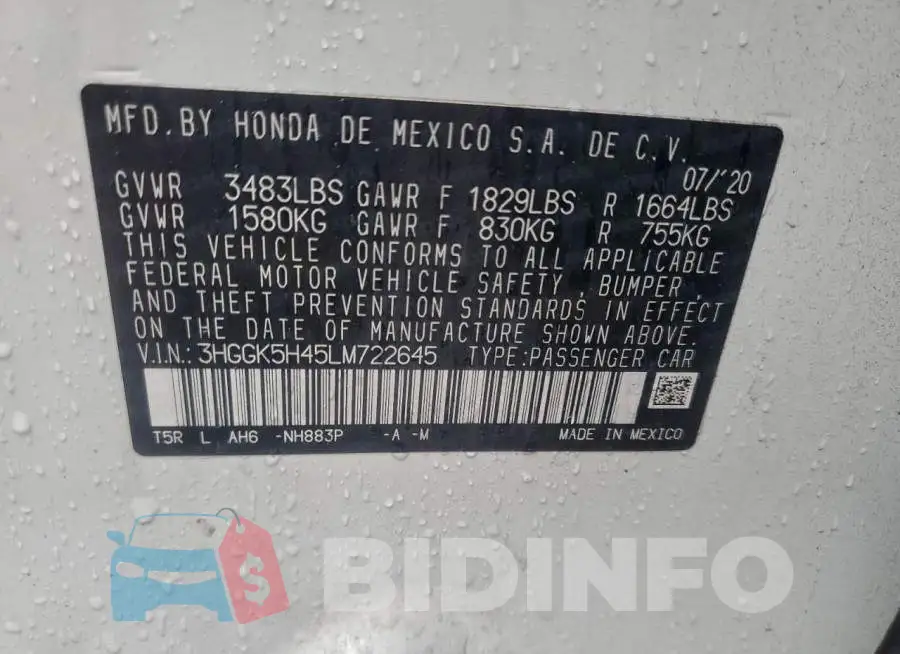 3HGGK5H45LM722645 Photo# 14