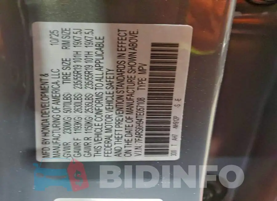 7FARS6H94TE057108 Photo# 14