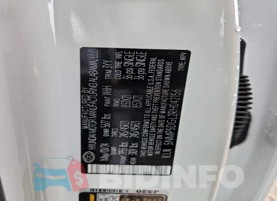 5NMP5DGL2RH042156 Photo# 13
