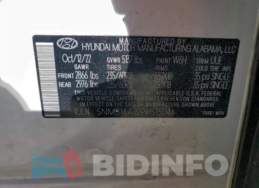 5NMS14AJ2PH515046 Photo# 14