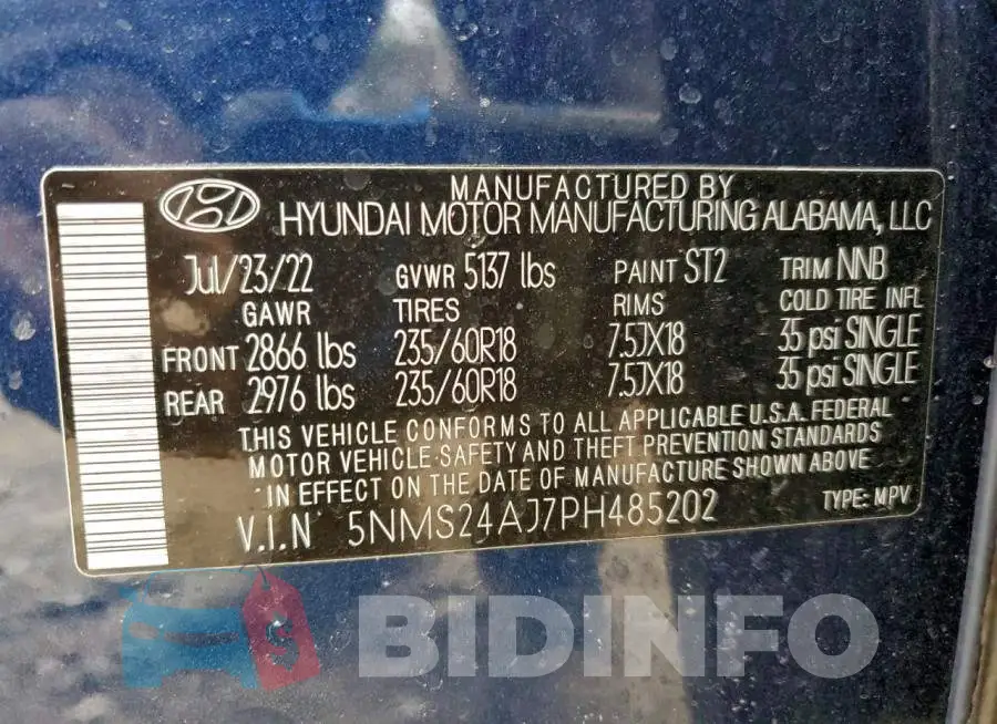 5NMS24AJ7PH485202 Photo# 13