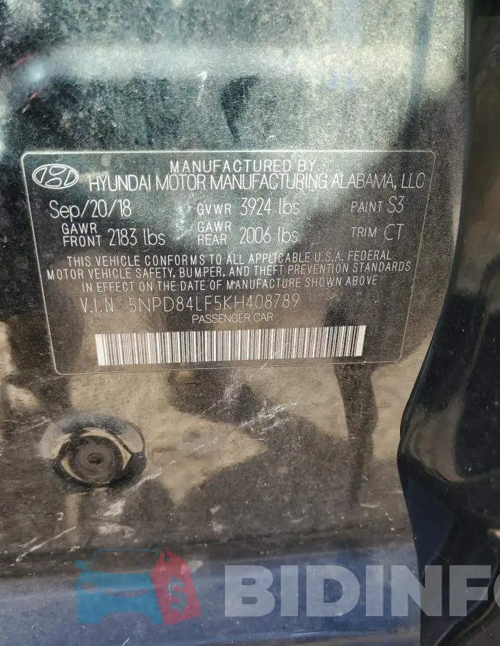 5NPD84LF5KH408789 Photo# 12