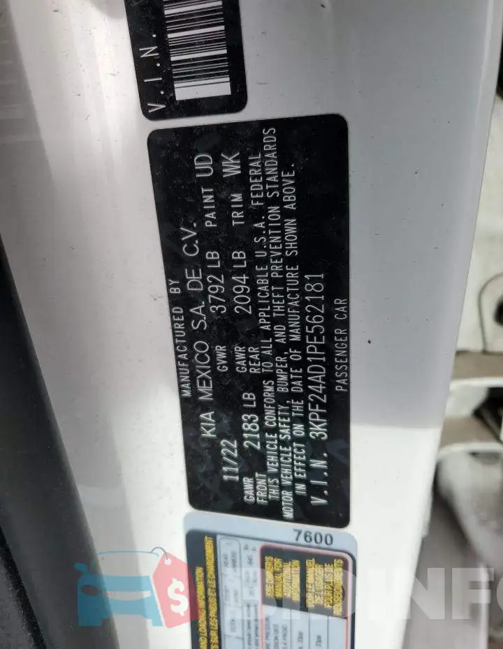 3KPF24AD1PE562181 Photo# 12