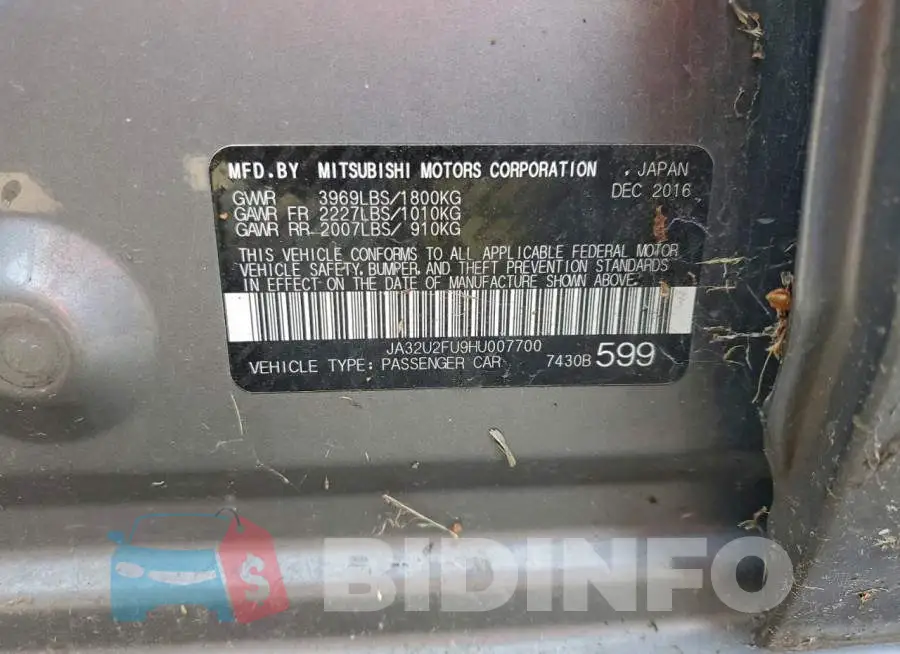 JA32U2FU9HU007700 Photo# 12