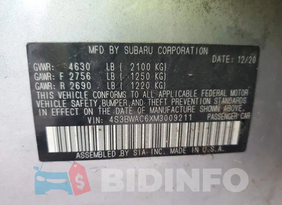 4S3BWAC6XM3009211 Photo# 13