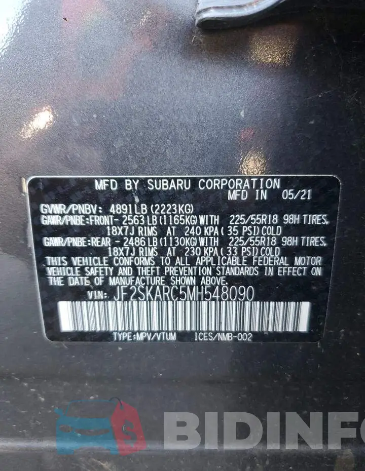 JF2SKARC5MH548090 Photo# 13