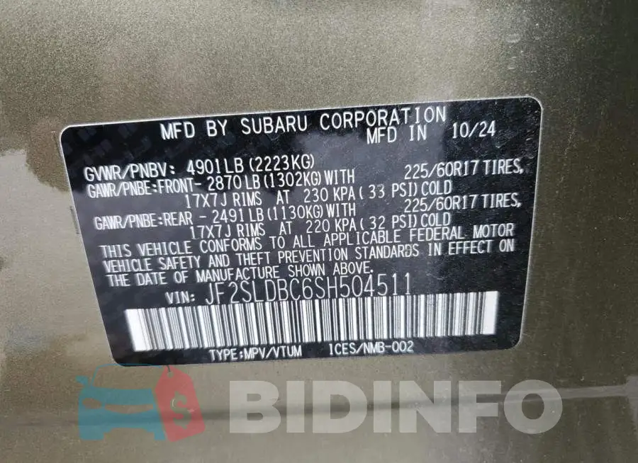 JF2SLDBC6SH504511 Photo# 13