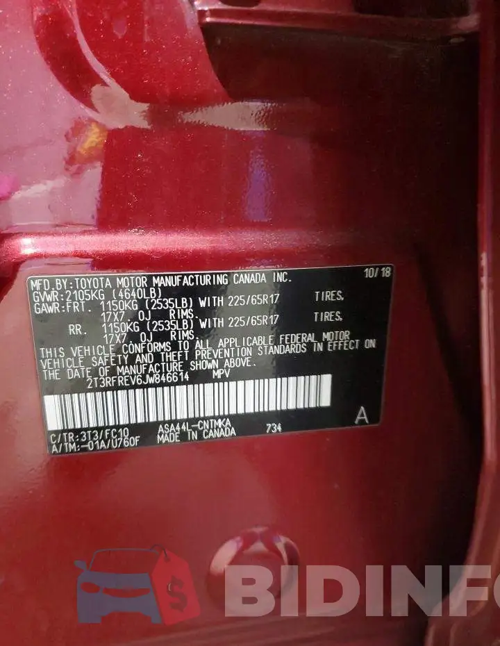 2T3RFREV6JW846614 Photo# 13