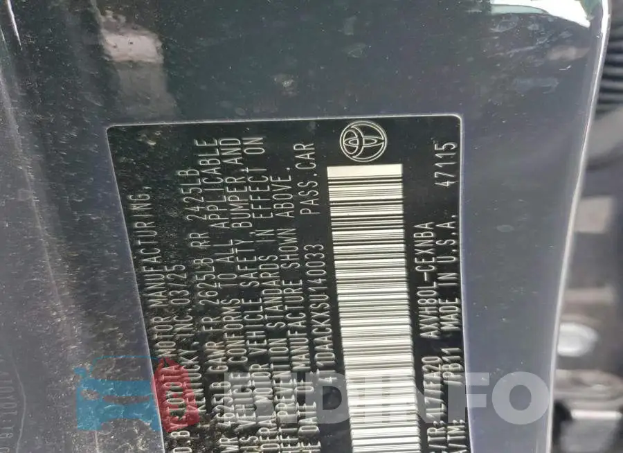 4T1DAACKXSU140033 Photo# 12